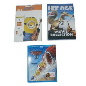 LOT DVD BLU-RAY kids DISNEY "Cars" + "Ice Age 4 Movie" + "Despicable Me 3 movie"